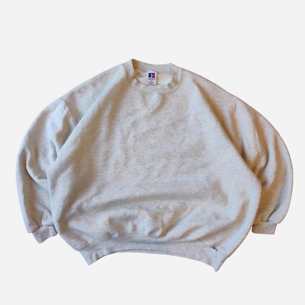 Vintage 90s Russell Athletic gray blank sweatshirt